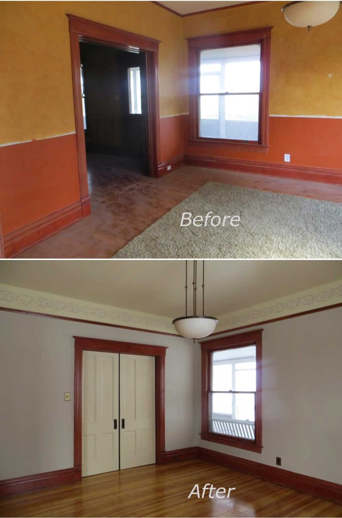 Front room Before and After
